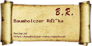 Baumholczer Réka névjegykártya