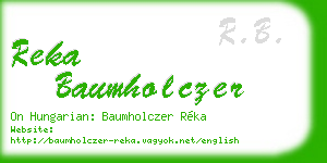reka baumholczer business card